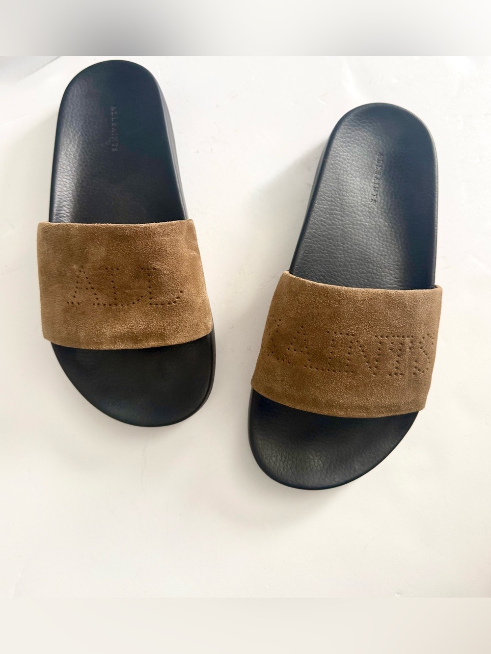 All Saints Karli Slide Sandals Suede Rubber Size 8 - Picture 4 of 10